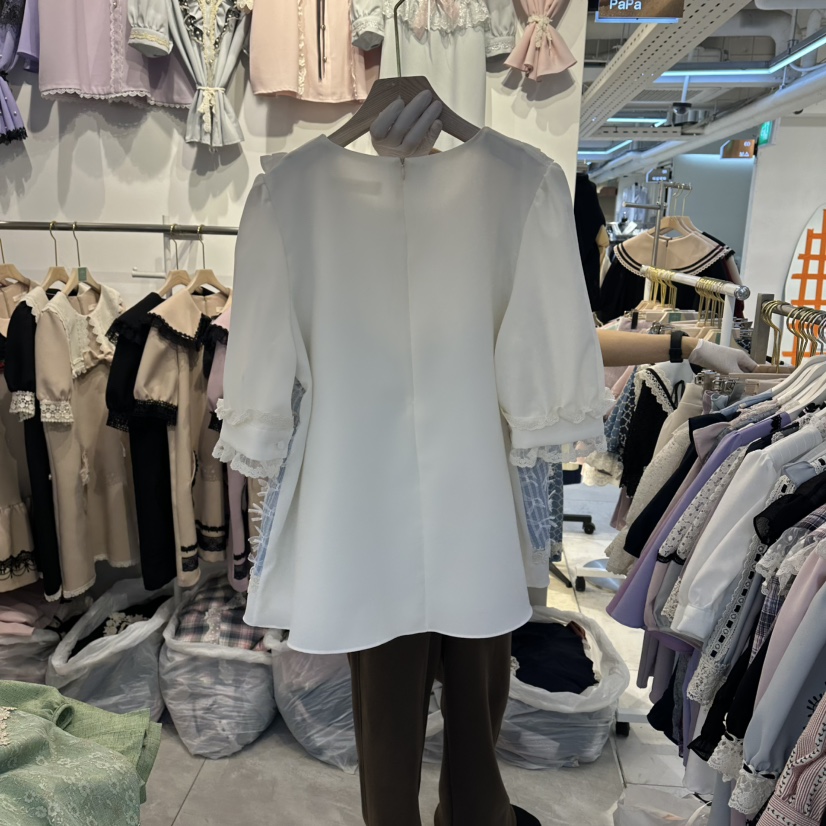 PAPA韓國東大門直郵女士新品推薦人氣26夏季職業襯衫蕾絲衫Papaine/HALMADE襯衫/蕾絲衫