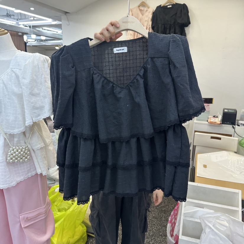 SAGE BRUSH韓國直郵女士新品時尚26夏季26春夏襯衫蕾絲衫SAGE BRUSH襯衫/蕾絲衫圖色2