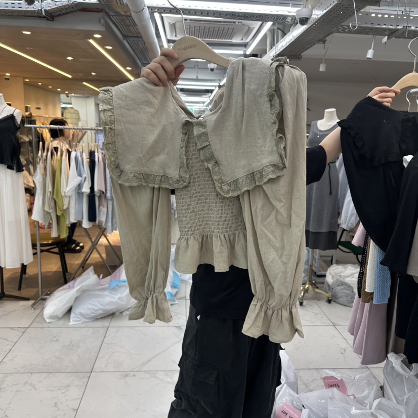 SAGE BRUSH東大門實拍韓國女士新款熱賣休閑時尚襯衫蕾絲衫SAGE BRUSH襯衫/蕾絲衫圖色2