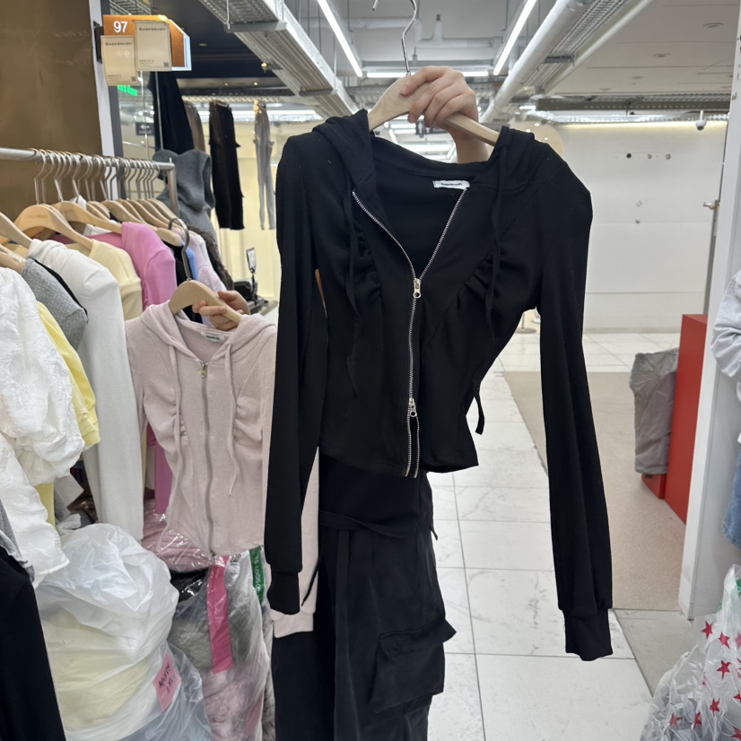 SAGE BRUSH韓國直郵女裝新品休閑職業熱賣推薦衛衣拉鏈褶皺SAGE BRUSH衛衣圖色3