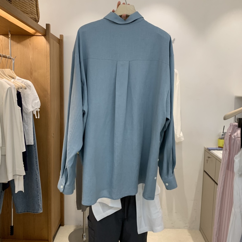 VELVET UNDERGROUND韓國直郵女士新品休閑襯衫蕾絲衫亞麻紐扣VELVET UNDERGROUND襯衫/蕾絲衫