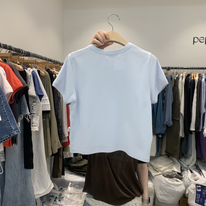 ALMOND PEPE韓國直郵實拍女裝新款職業推薦休閑26春夏T恤ALMOND PEPET恤
