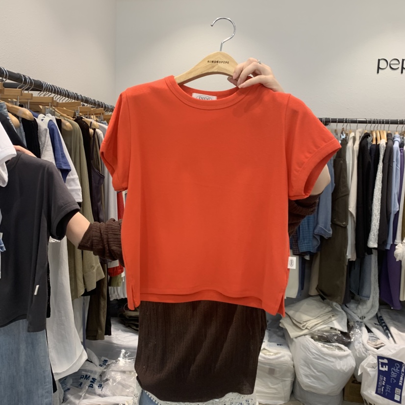 ALMOND PEPE韓國直郵實拍女裝新款職業推薦休閑26春夏T恤ALMOND PEPET恤圖色4