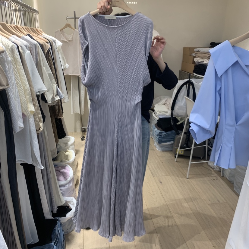 ARCHER韓國東大門代購女士新品熱賣26春夏時尚連衣裙褶裥ARCHER連衣裙圖色4