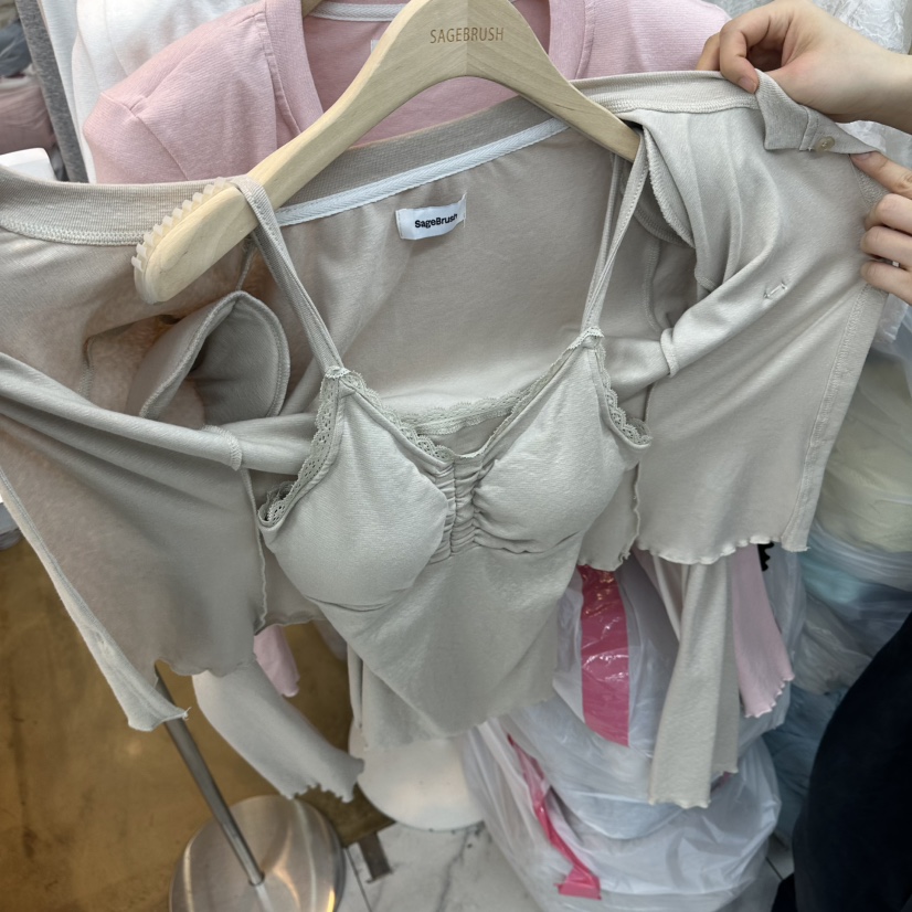 SAGE BRUSH韓國直郵實拍女士新款職業推薦人氣套裝套裝褶皺SAGE BRUSH套裝