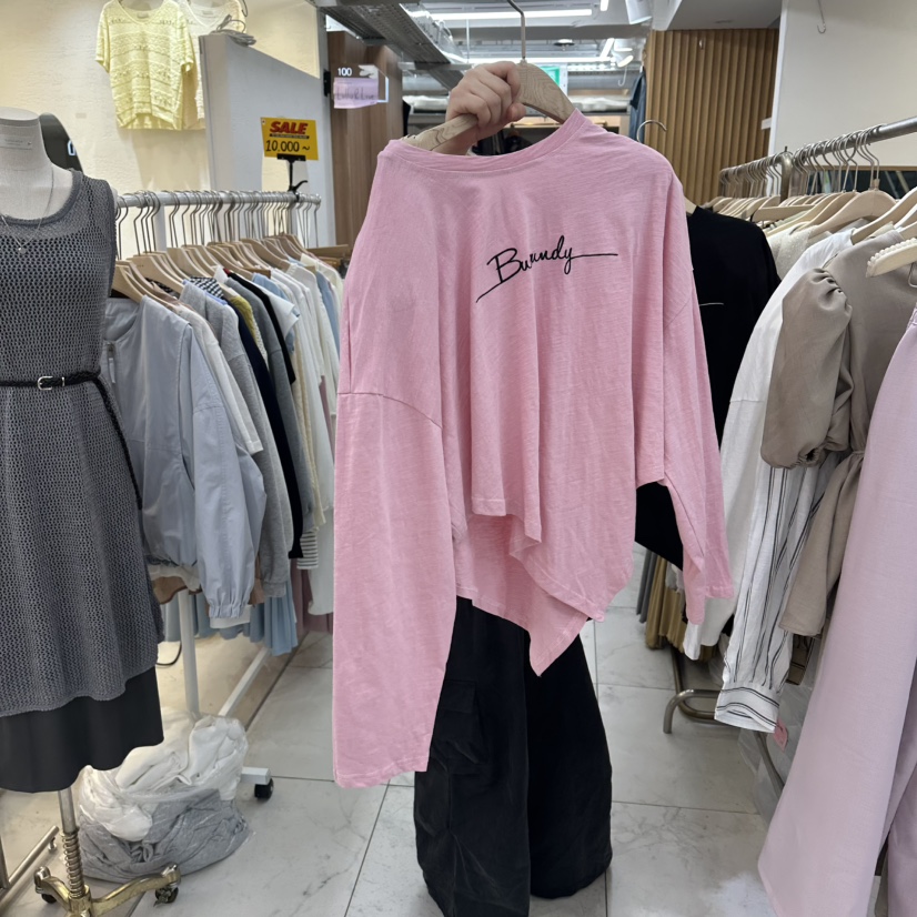 SAGE BRUSH韓國東大門直郵女士新品休閑時尚長袖T恤不對稱SAGE BRUSH長袖T恤圖色2