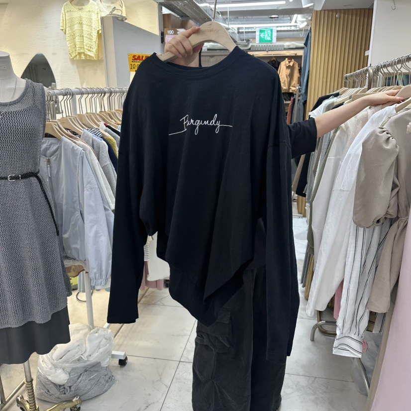 SAGE BRUSH韓國東大門直郵女士新品休閑時尚長袖T恤不對稱SAGE BRUSH長袖T恤圖色3