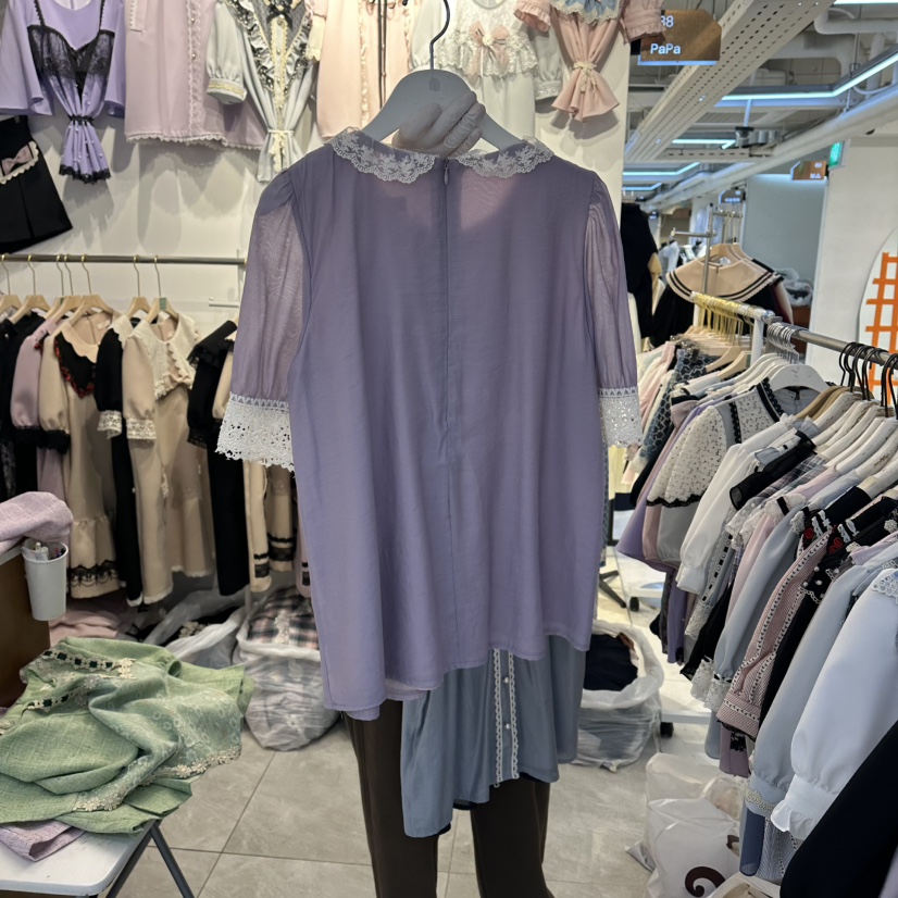 PAPA韓國直郵女裝新款26夏季推薦人氣休閑時尚襯衫蕾絲衫Papaine/HALMADE襯衫/蕾絲衫