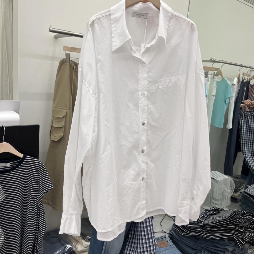 POWDER韓國直郵女裝新品26夏季熱賣時尚推薦職業襯衫蕾絲衫POWDER襯衫/蕾絲衫圖色2