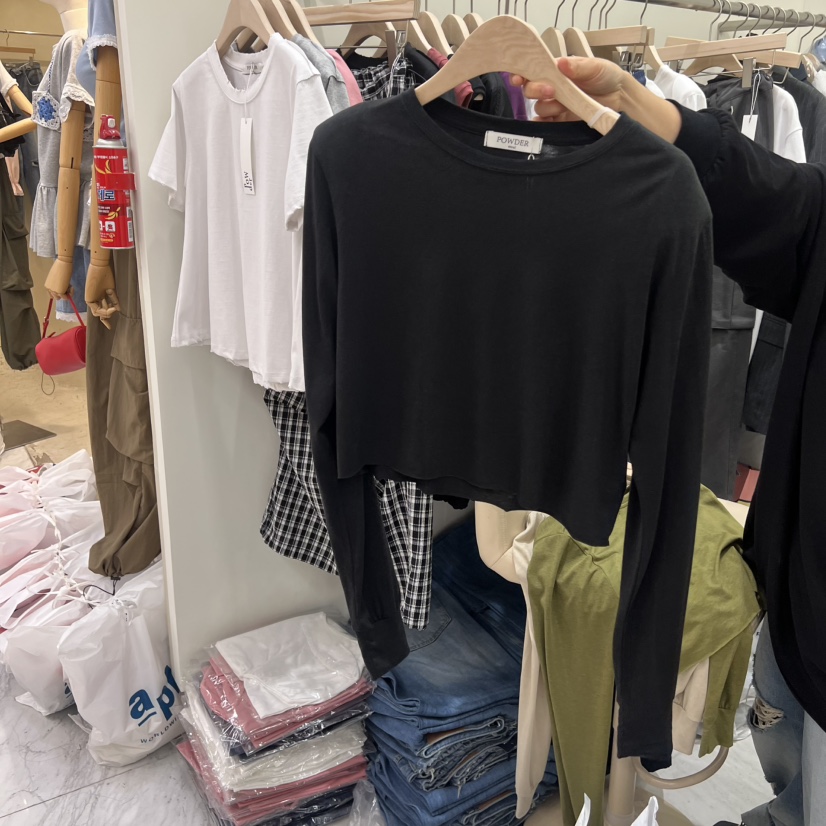 POWDER韓國直郵女裝新品熱賣推薦休閑職業時尚26春夏長袖T恤POWDER長袖T恤圖色4