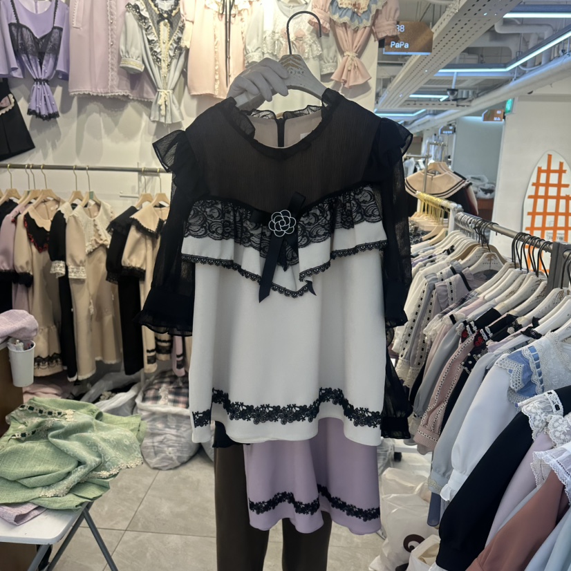 PAPA韓國代購女士新品休閑人氣26春夏推薦26夏季襯衫蕾絲衫Papaine/HALMADE襯衫/蕾絲衫圖色2
