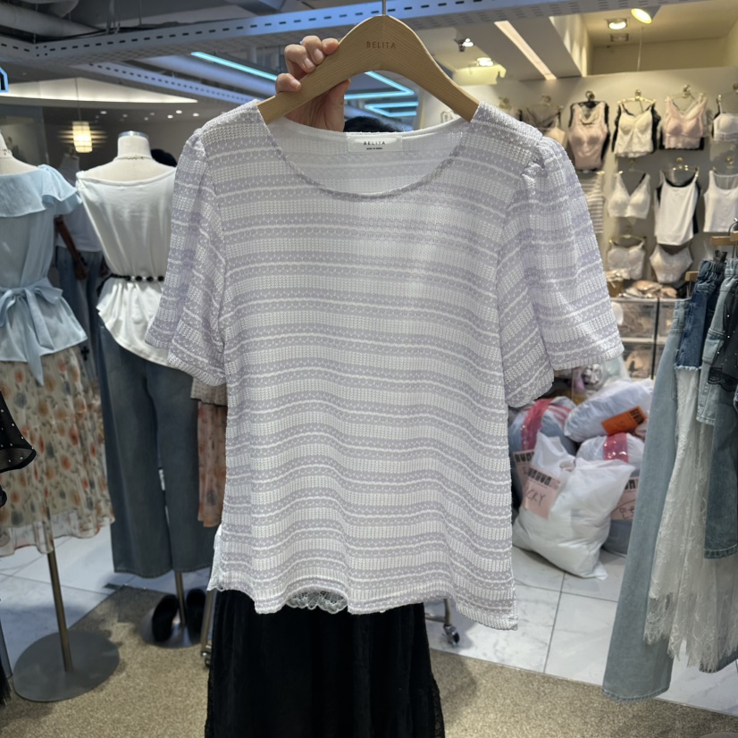 BELITA韓國直郵女士新款26夏季人氣休閑26春夏襯衫蕾絲衫BELITA襯衫/蕾絲衫圖色3