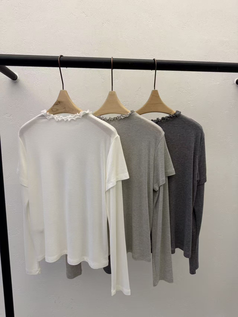 AUTUMN BEIGE-Q韓國直郵實拍女裝新款休閑長袖T恤假兩件A.b/AUTUMN BEIGE長袖T恤