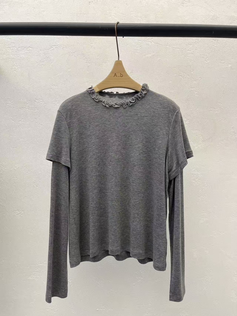 AUTUMN BEIGE-Q韓國直郵實拍女裝新款休閑長袖T恤假兩件A.b/AUTUMN BEIGE長袖T恤圖色1