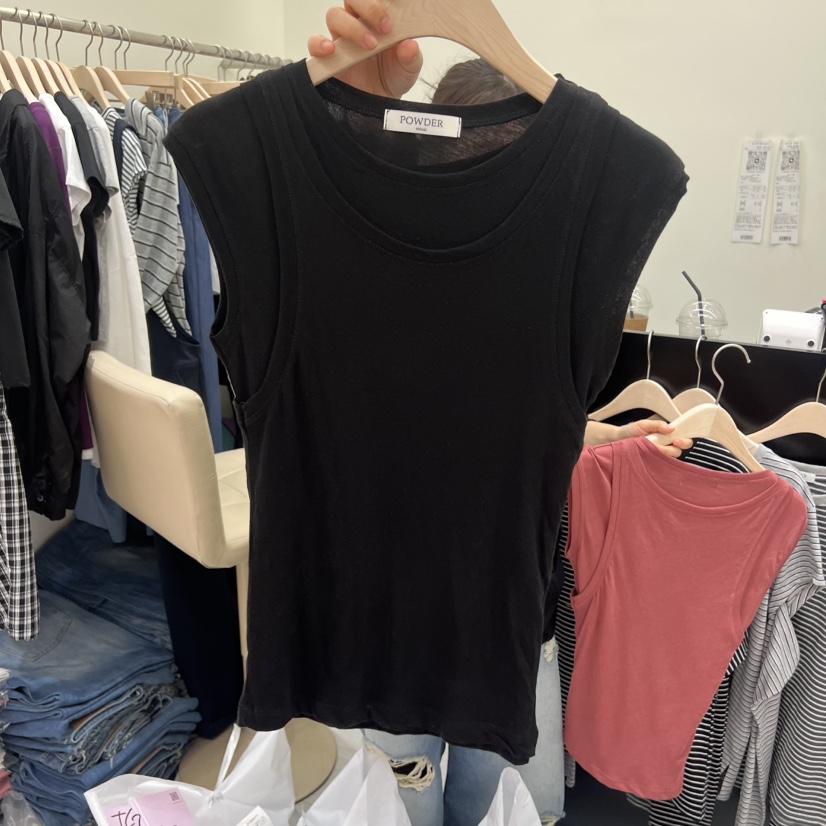 POWDER韓國直郵女士新款26夏季時尚26春夏人氣休閑推薦T恤POWDERT恤圖色2