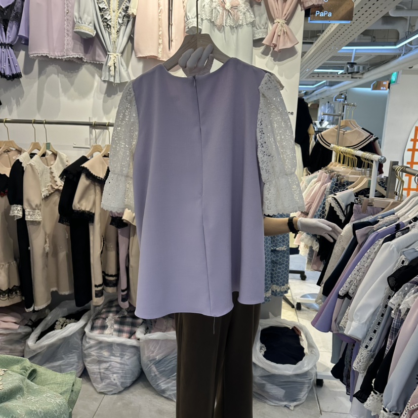 PAPA韓國代購女士新品26春夏職業推薦時尚熱賣襯衫蕾絲衫Papaine/HALMADE襯衫/蕾絲衫