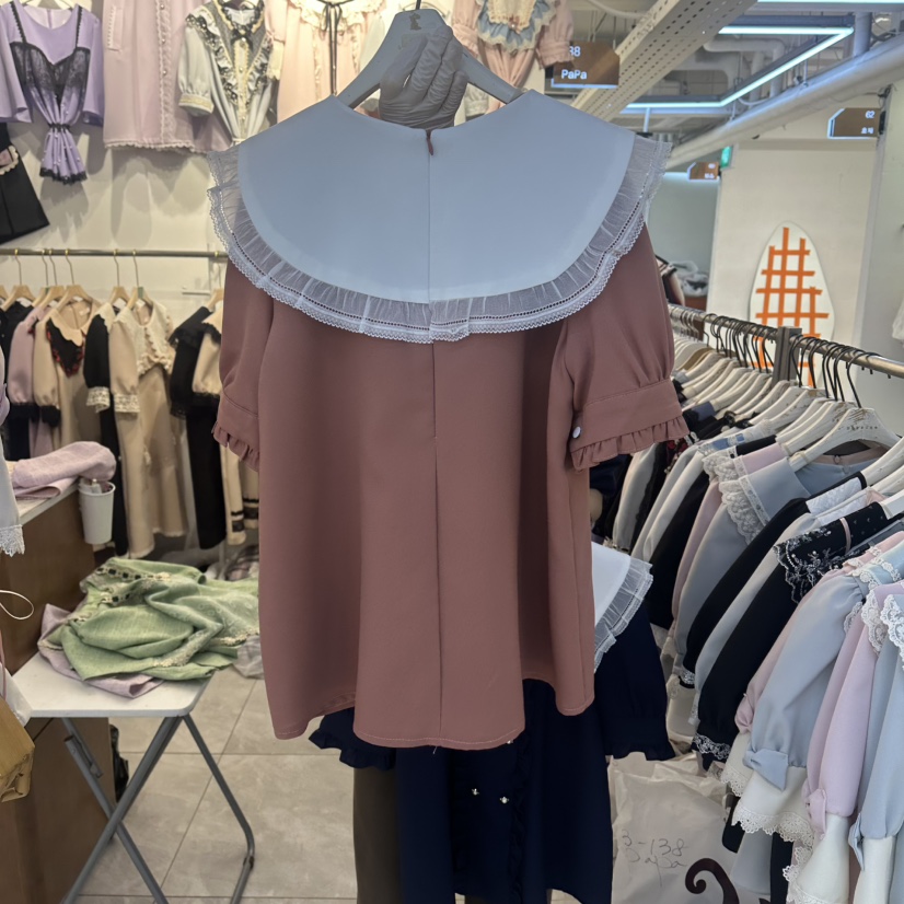 PAPA韓國直郵實拍女裝新款26夏季26春夏熱賣休閑襯衫蕾絲衫Papaine/HALMADE襯衫/蕾絲衫