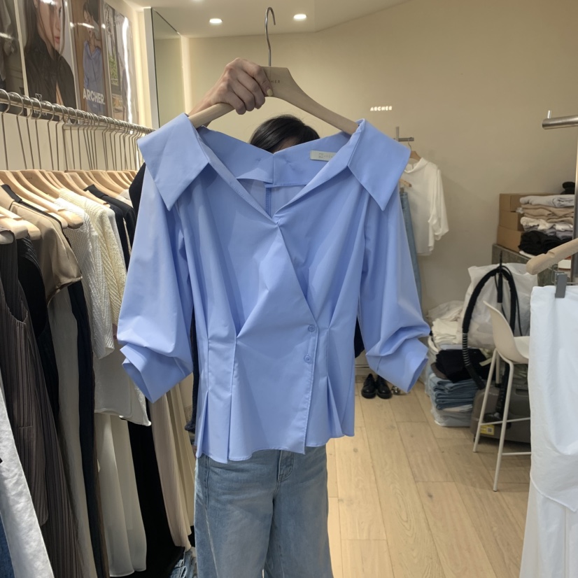 ARCHER韓國直郵女士新品推薦26春夏時尚人氣襯衫蕾絲衫褶皺ARCHER襯衫/蕾絲衫圖色4