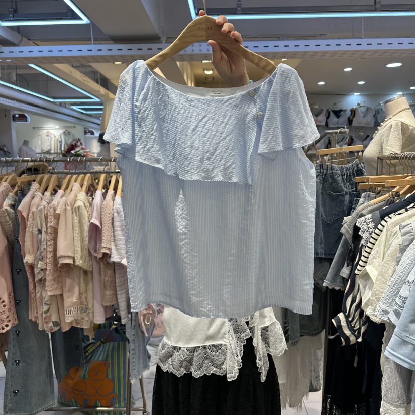 BELITA韓國直郵女裝新品人氣休閑時尚推薦26夏季襯衫蕾絲衫BELITA襯衫/蕾絲衫圖色1
