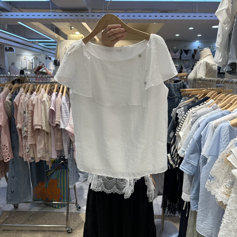 BELITA韓國直郵女裝新品人氣休閑時尚推薦26夏季襯衫蕾絲衫BELITA襯衫/蕾絲衫圖色2