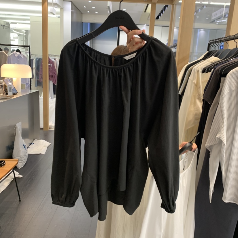 OBJECT韓國直郵女士新款熱賣推薦26春夏26夏季襯衫蕾絲衫圓領OBJECT襯衫/蕾絲衫圖色2