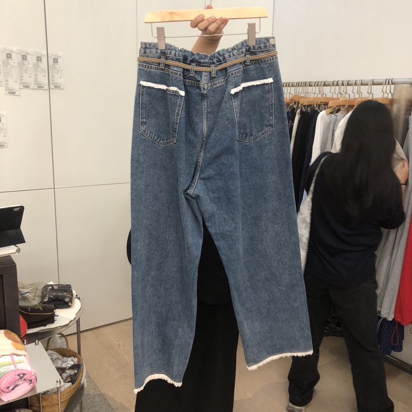 DOHWAJI韓國東大門代購女士新款推薦26春夏牛仔褲含腰繩撞色DOHWAJI牛仔褲