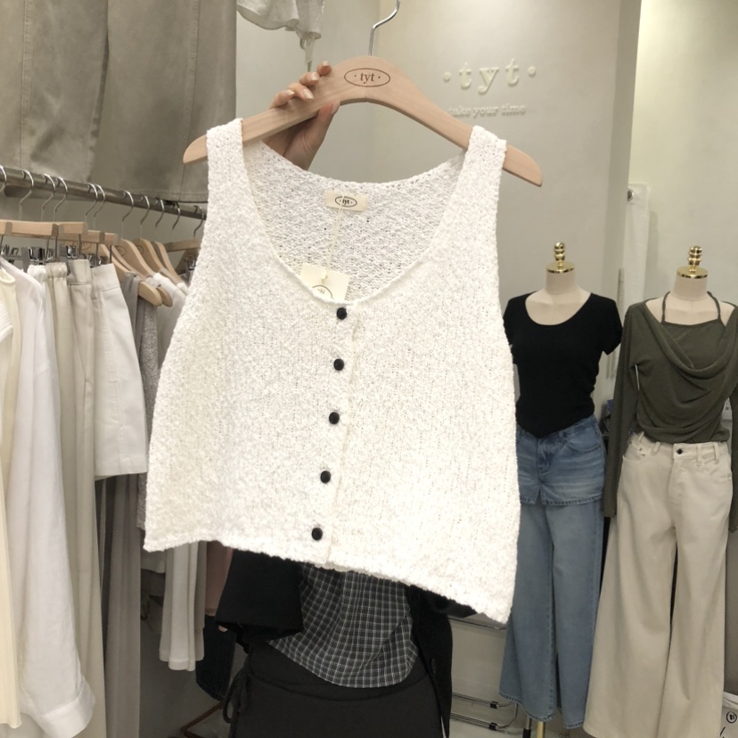 TAKE YOUE TIME韓國直郵實拍女裝新款熱賣吊帶背心無袖針織衫TAKE YOUE TIME吊帶/背心圖色2