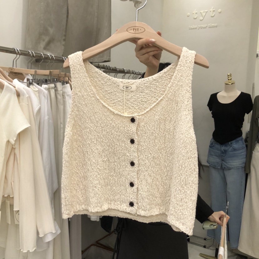 TAKE YOUE TIME韓國直郵實拍女裝新款熱賣吊帶背心無袖針織衫TAKE YOUE TIME吊帶/背心圖色3
