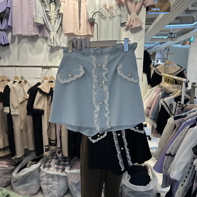 PAPA韓國代購女士新品休閑人氣26春夏時尚職業26夏季短褲Papaine/HALMADE短褲圖色2