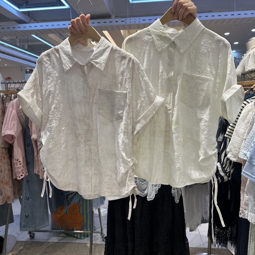 BELITA東大門實拍韓國女士新品26春夏時尚襯衫蕾絲衫花朵BELITA襯衫/蕾絲衫