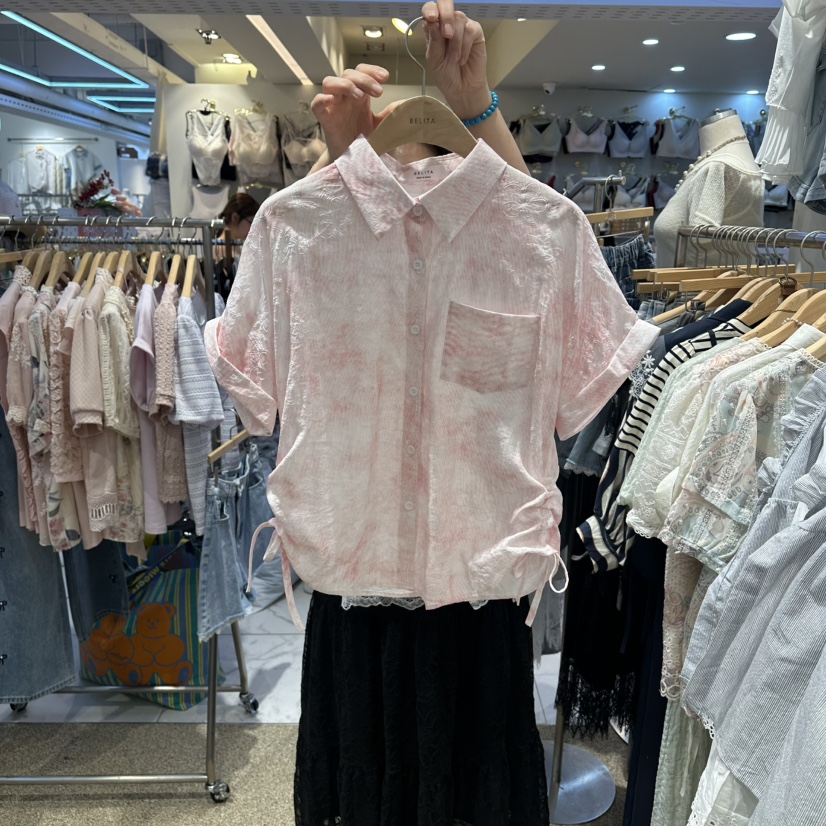 BELITA東大門實拍韓國女士新品26春夏時尚襯衫蕾絲衫花朵BELITA襯衫/蕾絲衫圖色1