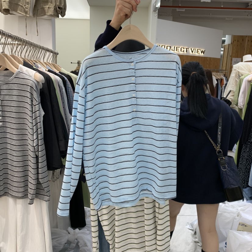 MADEMOISELL韓國東大門代購女裝新款26春夏推薦職業長袖T恤MADEMOISELL長袖T恤圖色3