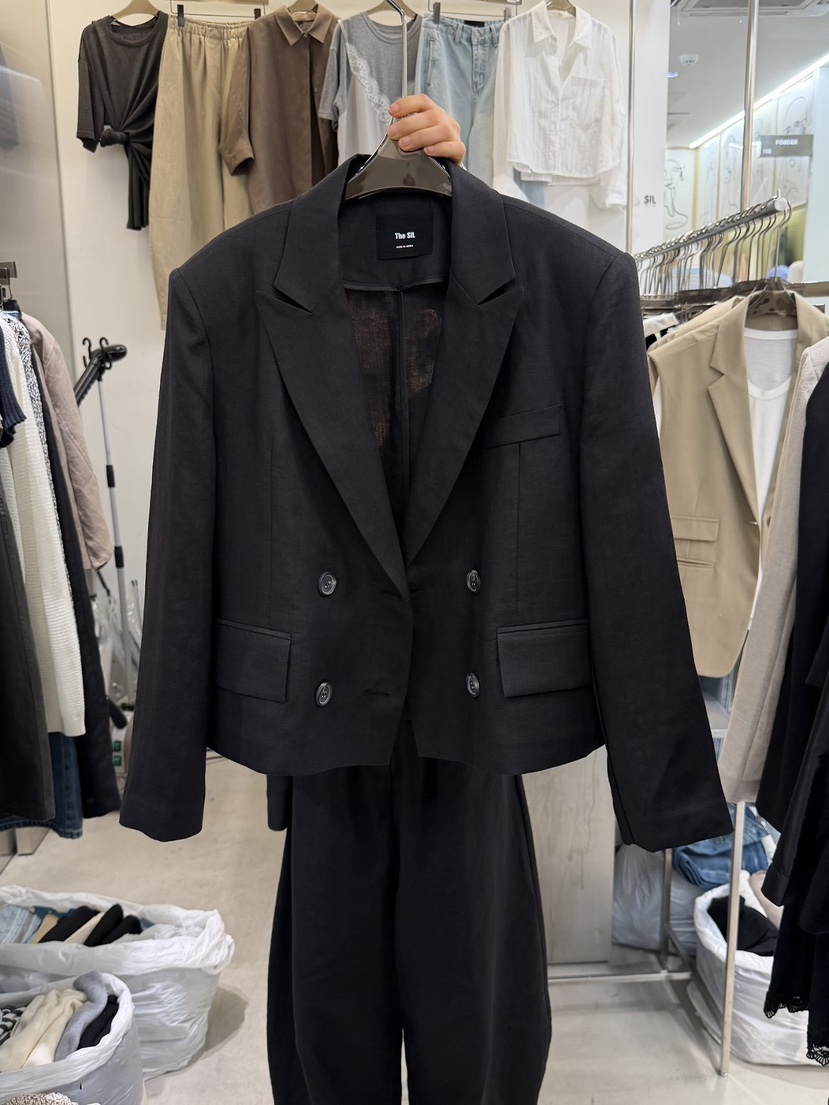 THE SIL韓國代購女裝新品26春夏職業推薦人氣26夏季夾克亞麻THE SIL/1 2ILLY夾克圖色2