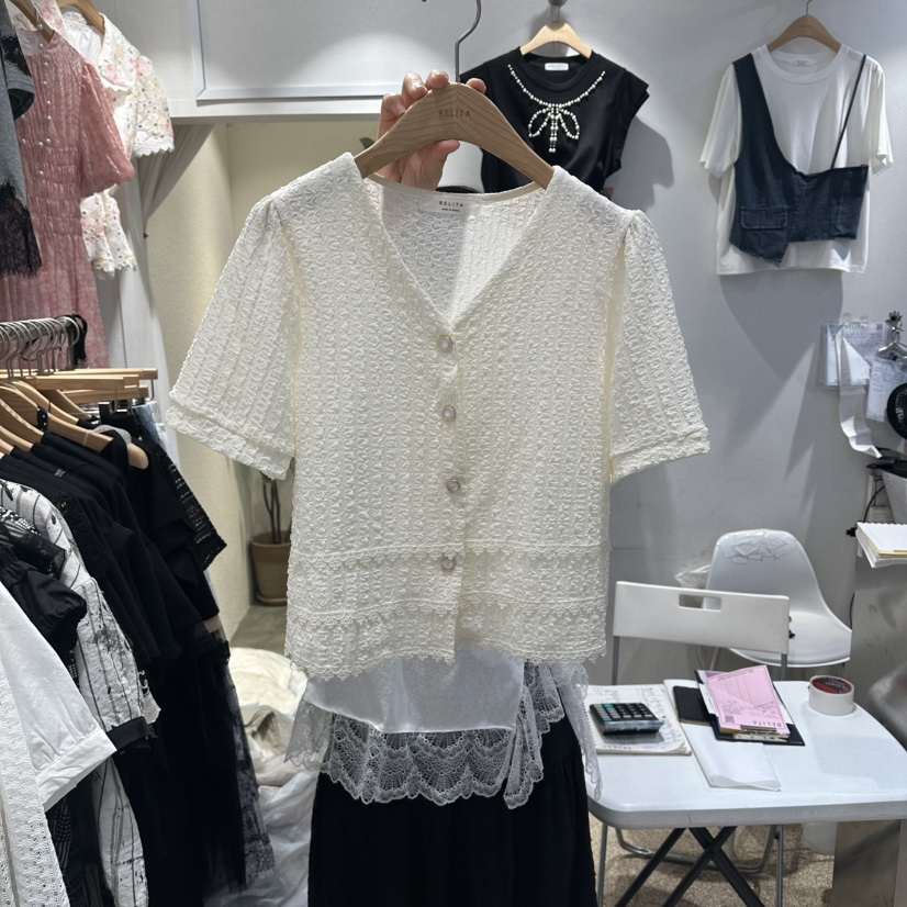BELITA韓國直郵女士新款推薦休閑人氣26春夏熱賣襯衫蕾絲衫BELITA襯衫/蕾絲衫圖色1