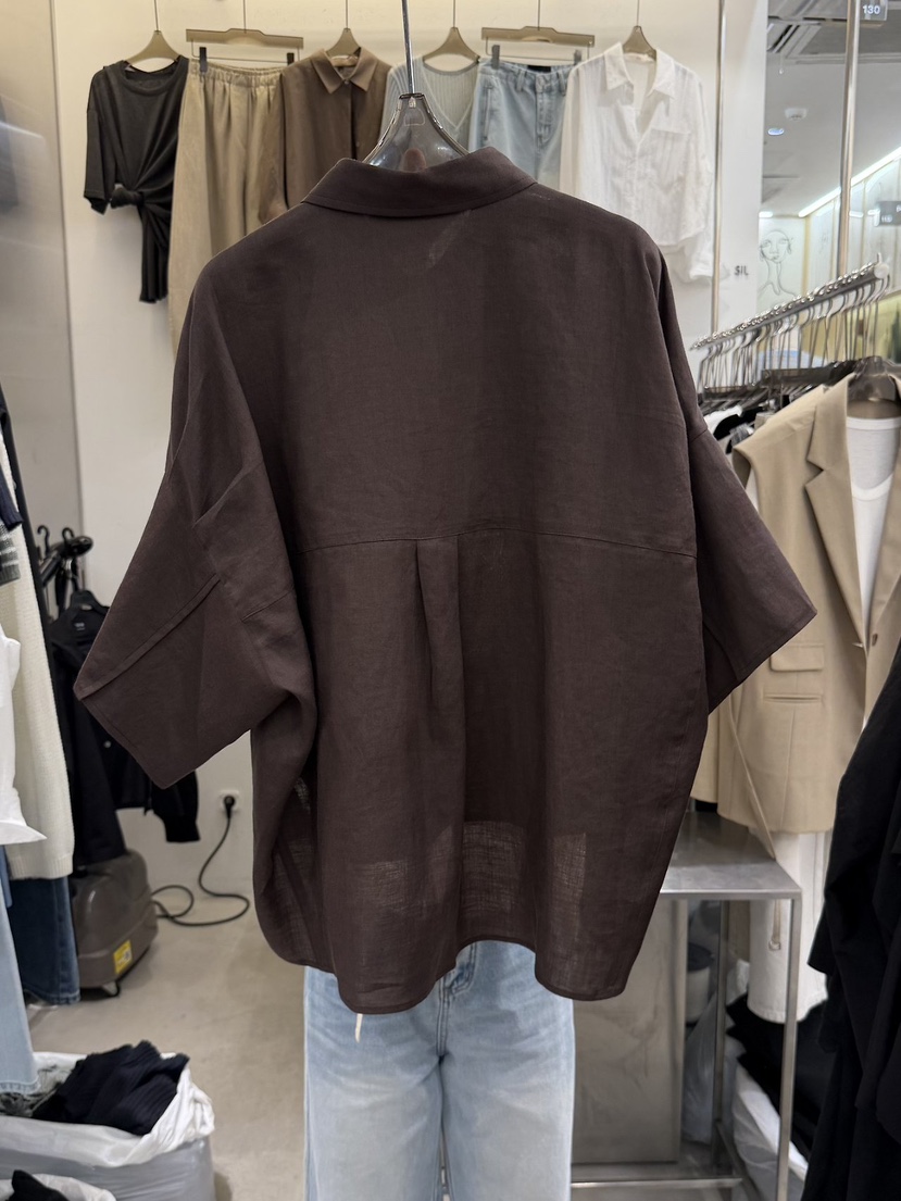 THE SIL韓國代購女士新品26春夏時尚熱賣襯衫蕾絲衫亞麻THE SIL/1 2ILLY襯衫/蕾絲衫