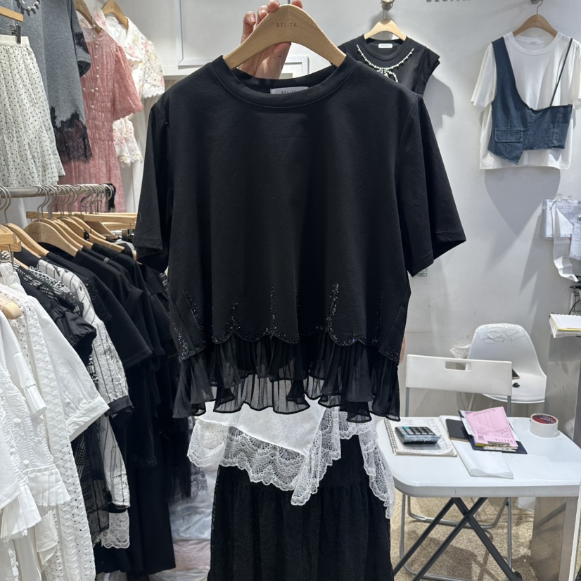 BELITA韓國直郵女裝新款熱賣26夏季休閑時尚推薦襯衫蕾絲衫BELITA襯衫/蕾絲衫圖色2