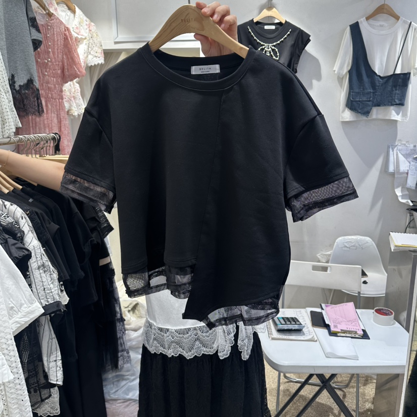 BELITA韓國直郵女裝新款推薦職業26春夏時尚26夏季T恤網狀BELITAT恤圖色4