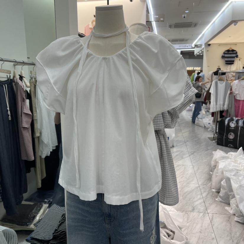 POWDER韓國代購女士新品26夏季26春夏時尚人氣襯衫蕾絲衫POWDER襯衫/蕾絲衫圖色1