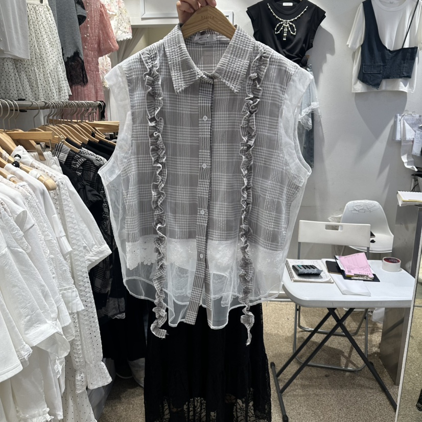 BELITA韓國東大門直郵女士新款人氣時尚職業26春夏襯衫蕾絲衫BELITA襯衫/蕾絲衫圖色1