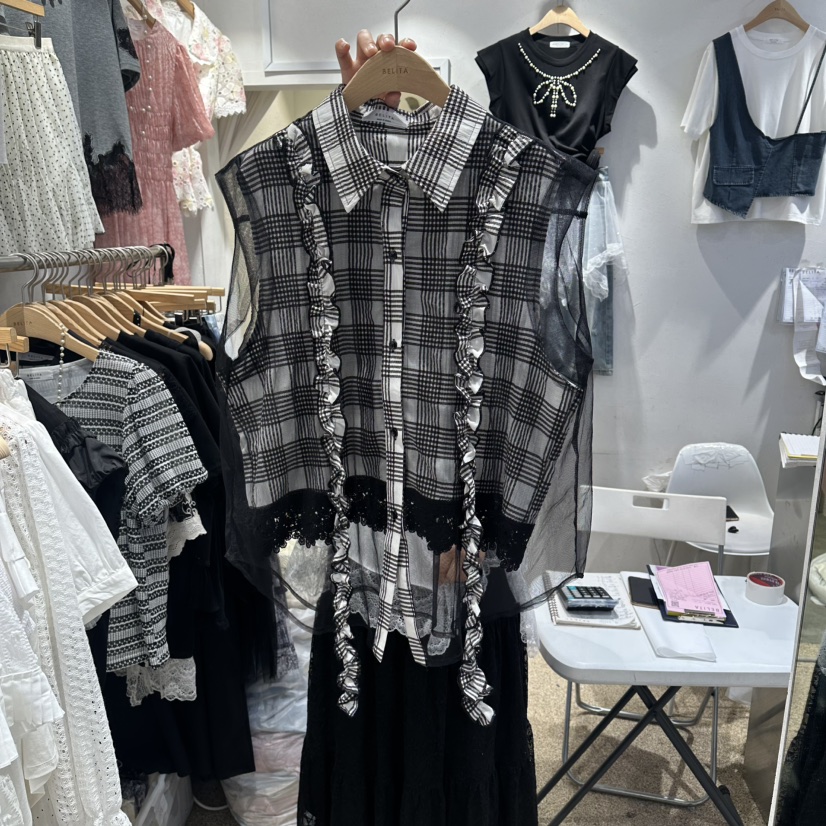 BELITA韓國東大門直郵女士新款人氣時尚職業26春夏襯衫蕾絲衫BELITA襯衫/蕾絲衫圖色2