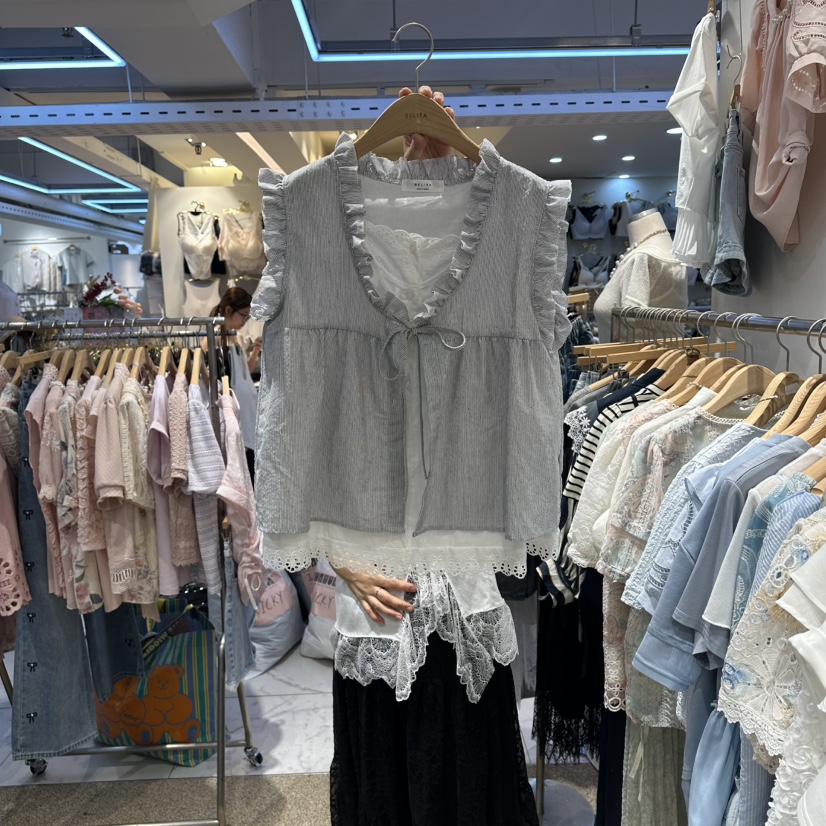 BELITA韓國東大門代購女士新款推薦26夏季26春夏襯衫蕾絲衫BELITA襯衫/蕾絲衫圖色1