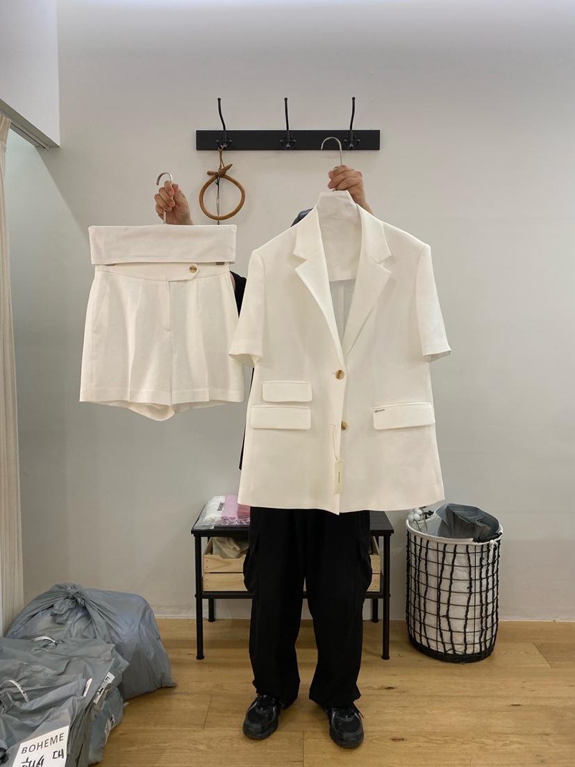 BOHEME東大門直郵女裝新款26春夏職業熱賣推薦時尚夾克亞麻BOHEME夾克