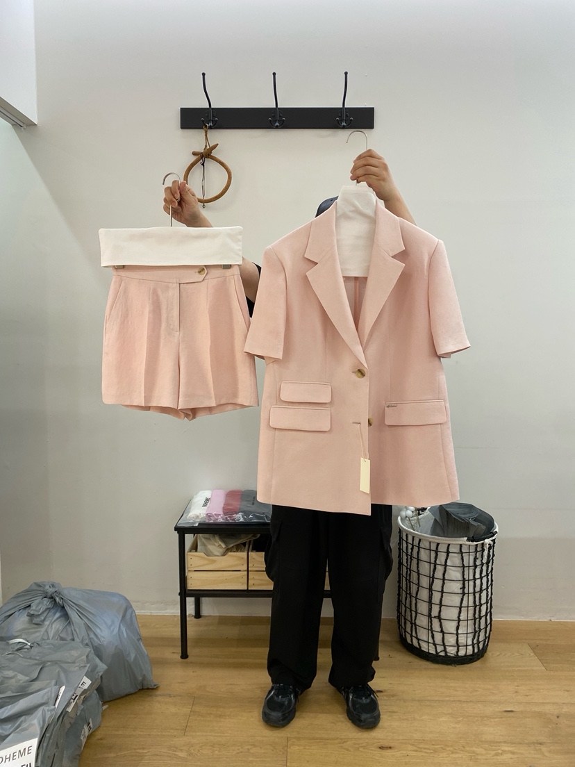 BOHEME東大門直郵女裝新款26春夏職業熱賣推薦時尚夾克亞麻BOHEME夾克