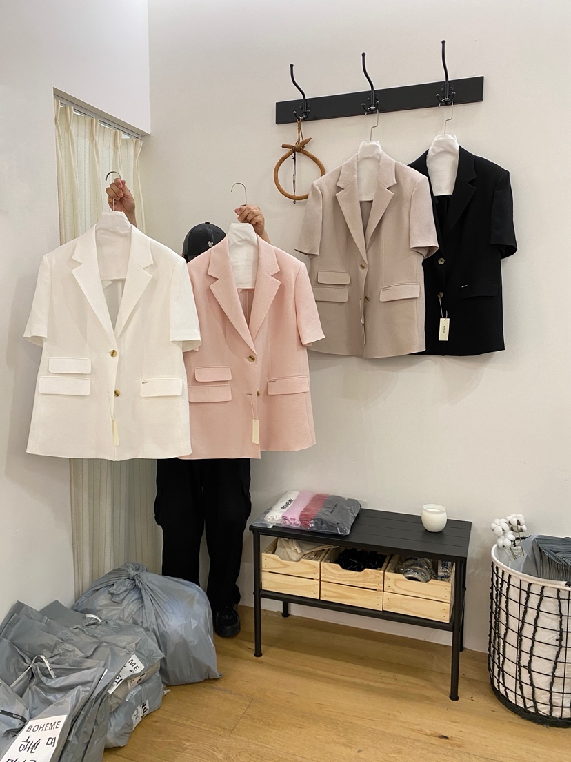 BOHEME東大門直郵女裝新款26春夏職業熱賣推薦時尚夾克亞麻BOHEME夾克