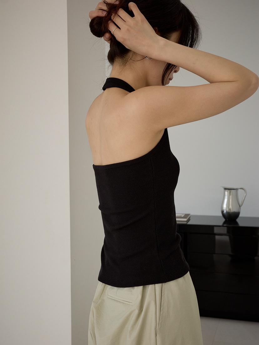 KERRY韓國代購女裝新款26春夏休閑時尚吊帶背心華夫格格紋KERRY吊帶/背心