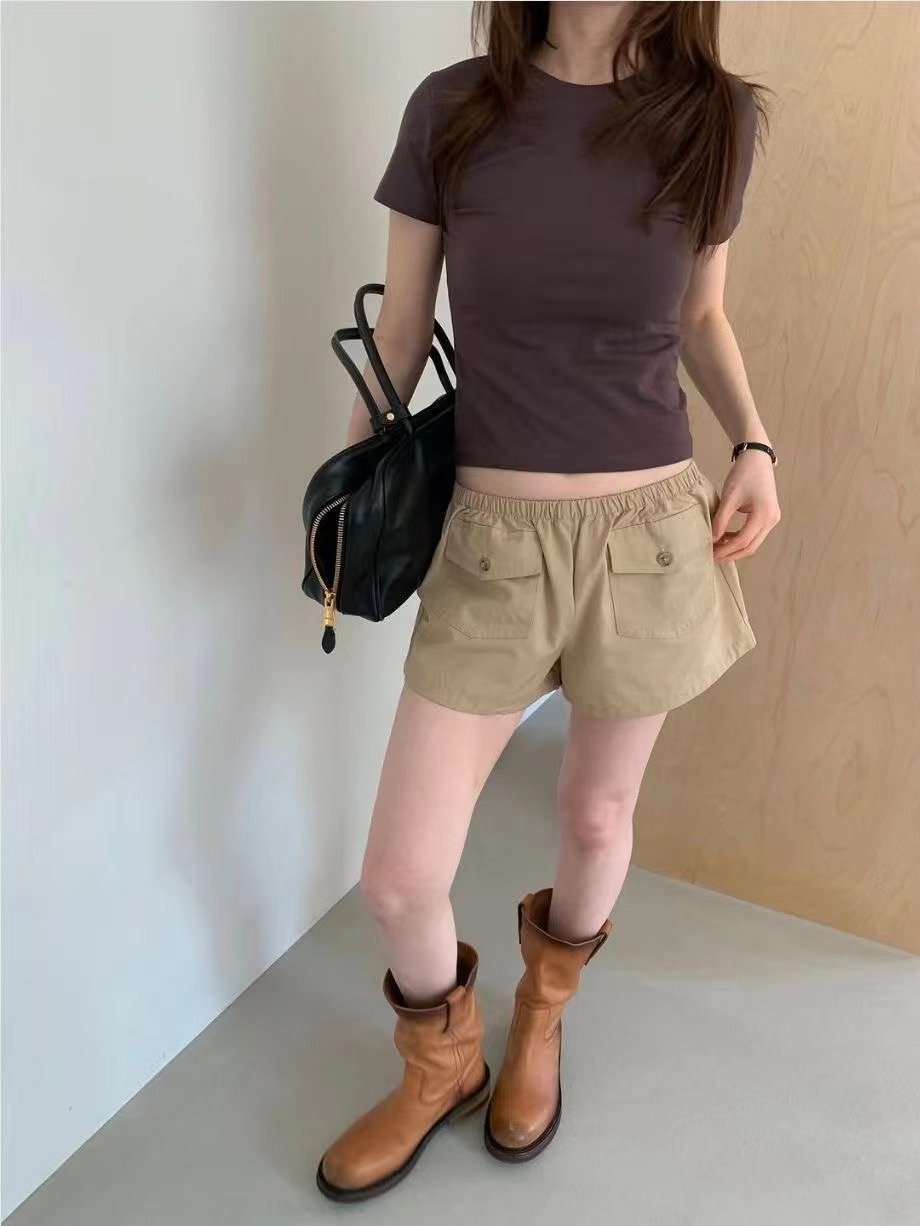 WEARRAW/WELL ROW東大門代購女裝新款26春夏短褲口袋系帶WEARRAW/WELL ROW短褲