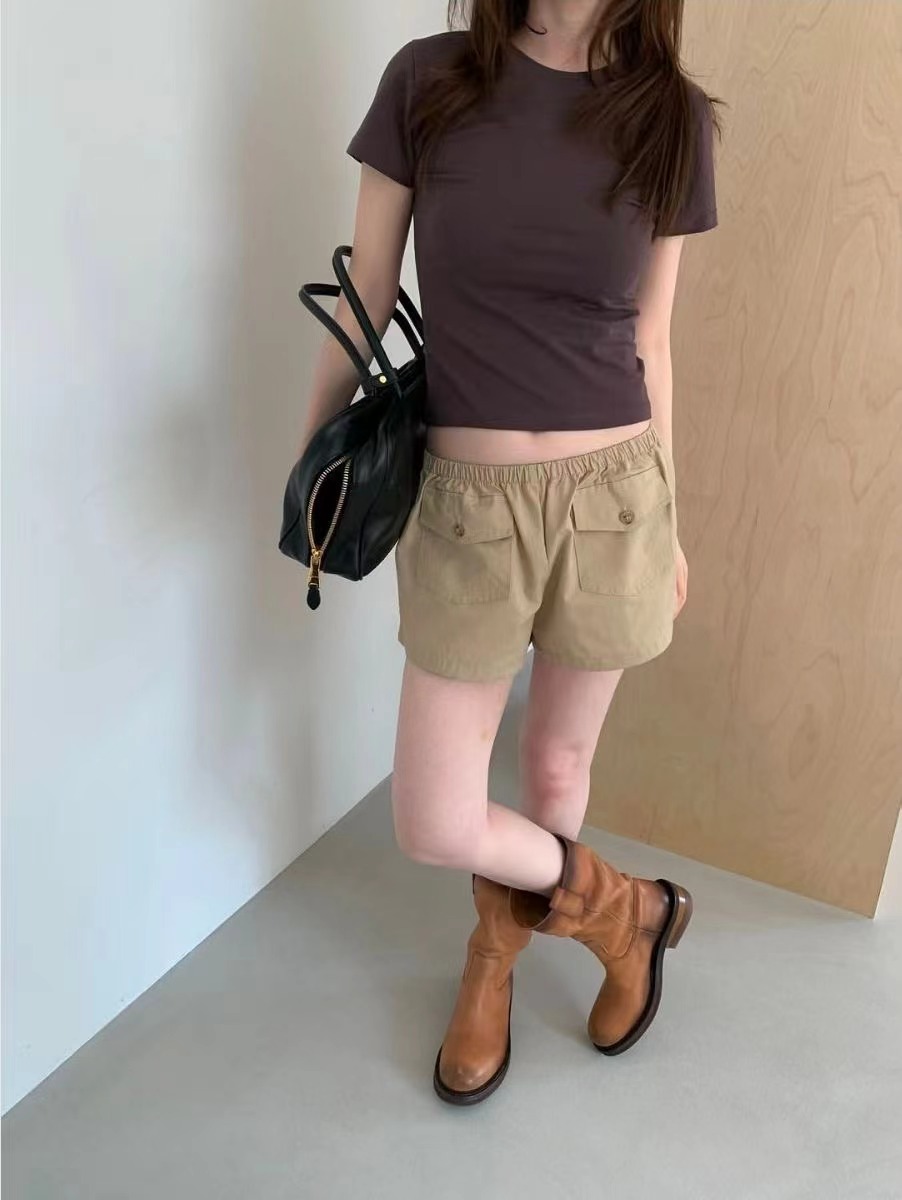 WEARRAW/WELL ROW東大門代購女裝新款26春夏短褲口袋系帶WEARRAW/WELL ROW短褲