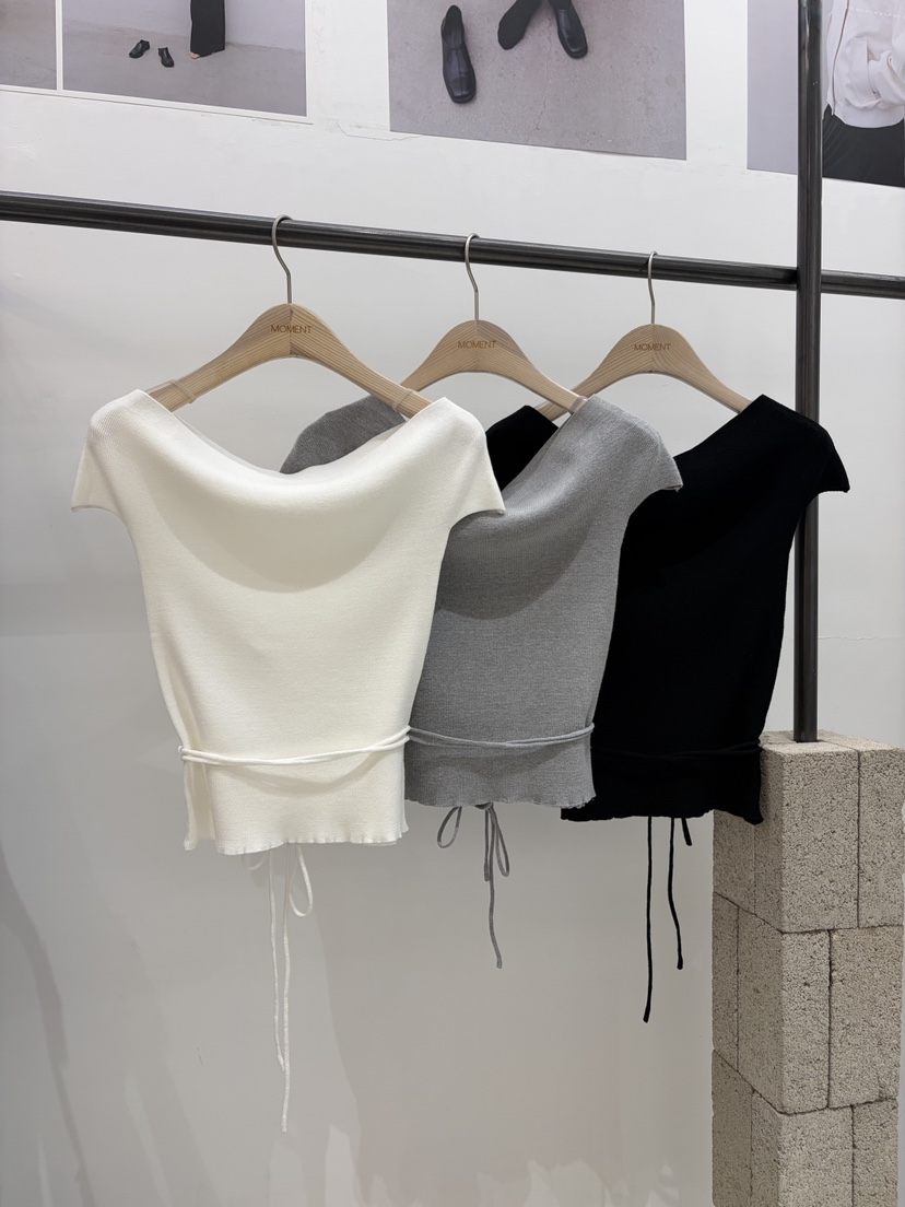 MOMENT東大門代購女裝新品人氣休閑推薦26春夏針織衫含腰繩MOMENT/RECOVER針織衫