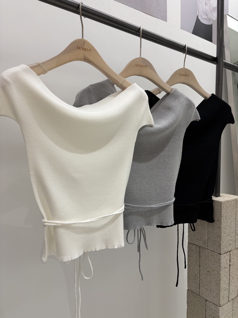 MOMENT東大門代購女裝新品人氣休閑推薦26春夏針織衫含腰繩MOMENT/RECOVER針織衫