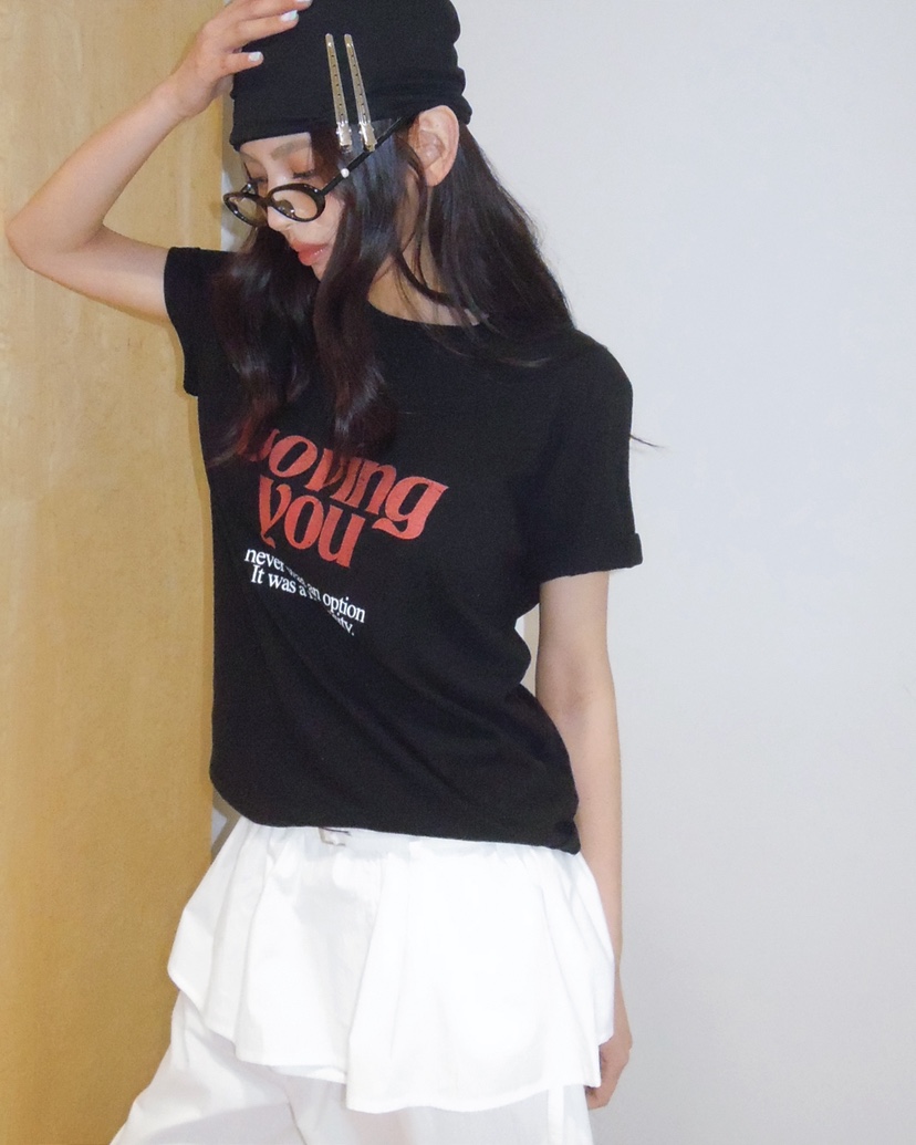 LIVE AID-P東大門實拍女裝新品推薦時尚真品休閑26春夏T恤LIVE AID-PT恤